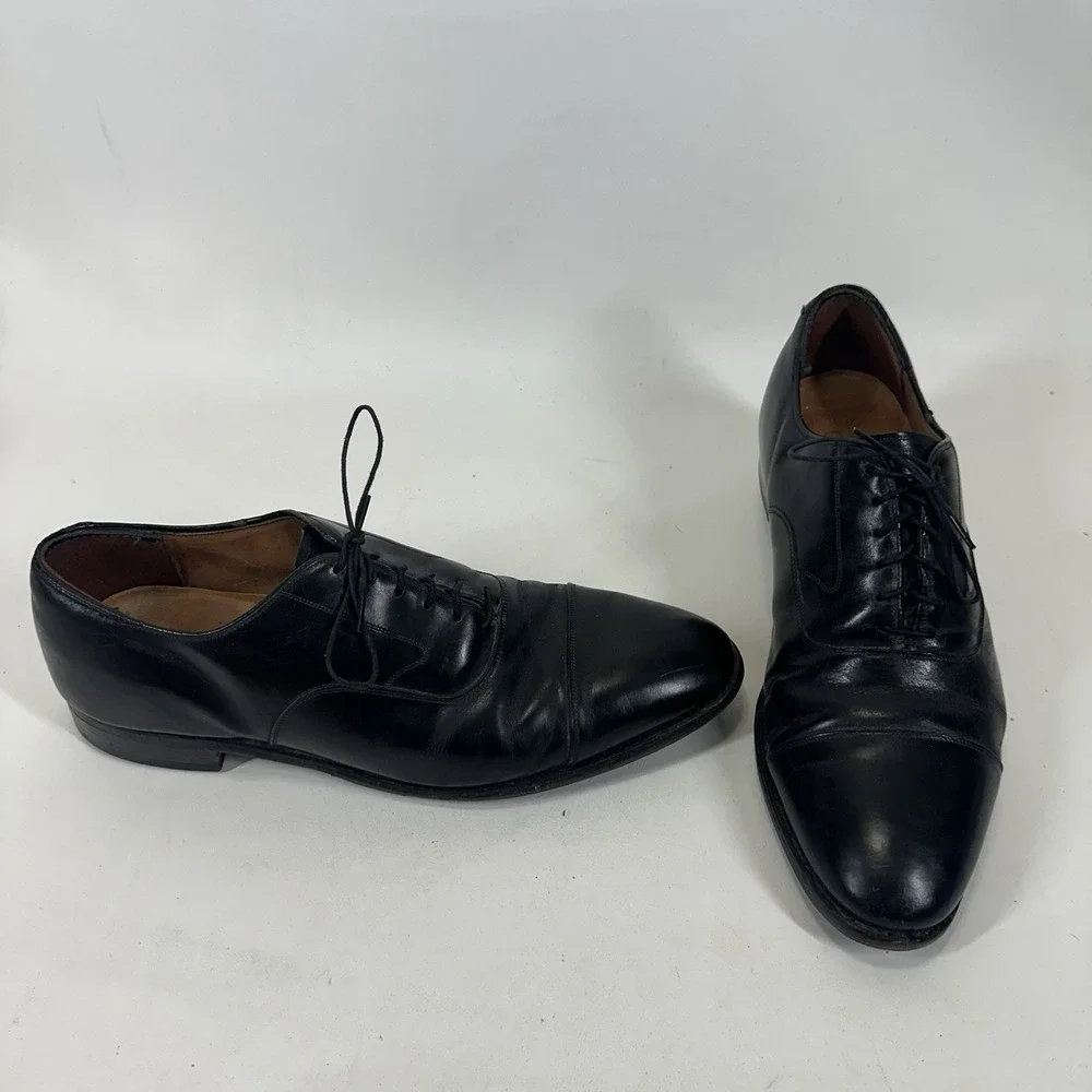 Johnston & Murphy Optima Oxford Cap Toe‎ Black Leather Dress Shoes 11.5 C/A